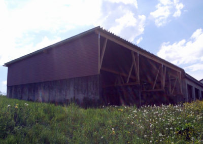 Siloüberdachung mit Fachwerkwänden und tragendem Trapezblech 5
